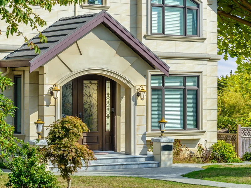 Well-kept stucco home exterior